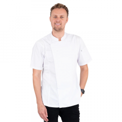 Alex Zipper Chef Unisex Jacket White Short Sleeve