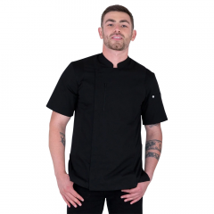 Alex Zipper Chef Unisex Jacket Black Short Sleeve