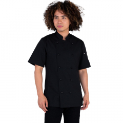 Alex Cool Mesh Chef Unisex Jacket Black Short Sleeve