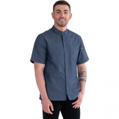 Arli Chef Jacket Navy Blue Short Sleeve Unisex Fit