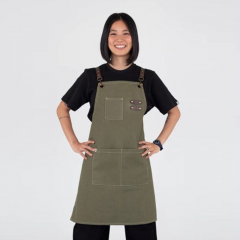 Tomy Bib Canvas Apron Olive 680x800mm with Pocket