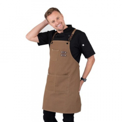 Tomy Bib Canvas Apron Coffee 680x800mm with Pocket