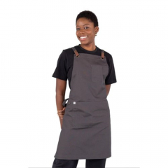 Prochef Luca Bib Apron Slate 700x820mm with Pocket