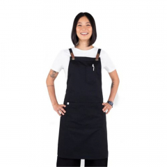 Prochef Luca Bib Apron Black 700x820mm with Pocket