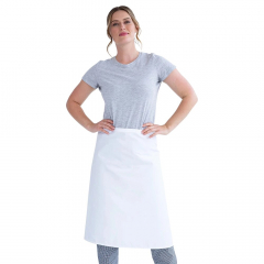 White 3/4  Waist Polycotton Apron