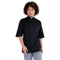 Black Prochef Polycotton Short Sleeved Jacket