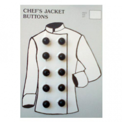 Chefs Button 10 Pack Black