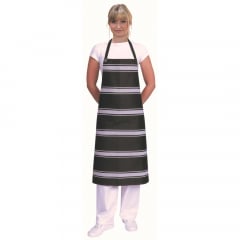 Apron Bib Butchers Woven navy White Horizontal Stripe