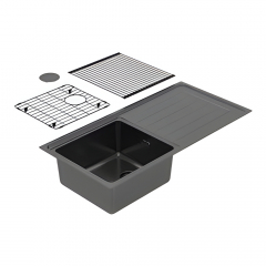 Zomodo PearlArc DEZ120-BP Single Bowl & Drainer