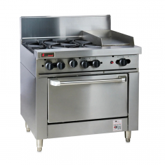 Trueheat RC Series 900mm Range W 4 Burners And 300mm Griddle Plate NG