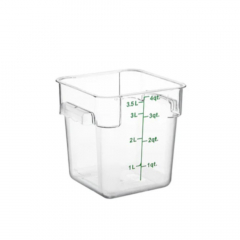Square Food Storage Container with Lid 4L, Clear