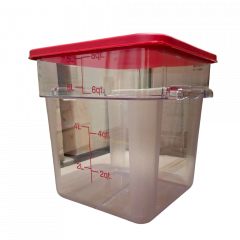 Square Food Storage Container with Lid 8L, Clear