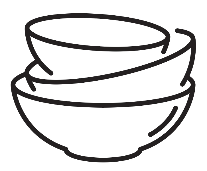 stacked bowls line drawing