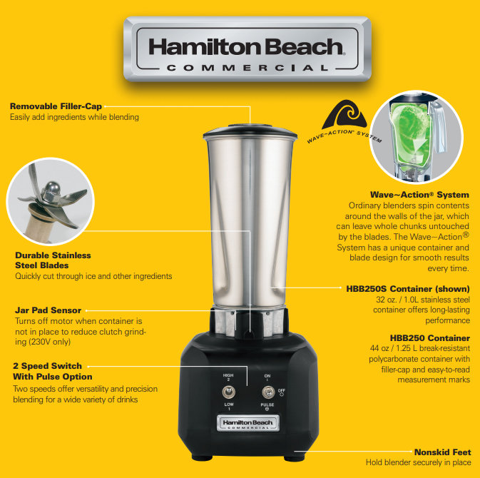 Hamilton Beach Bar Blender With Stainless Steel Jug