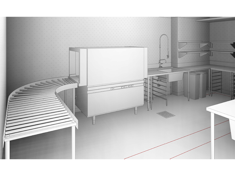 The Langlands Dishwashing Conveyor Drawing