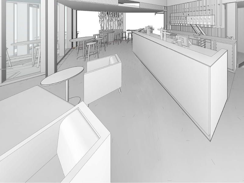 Two Doors Down Bar Drawing