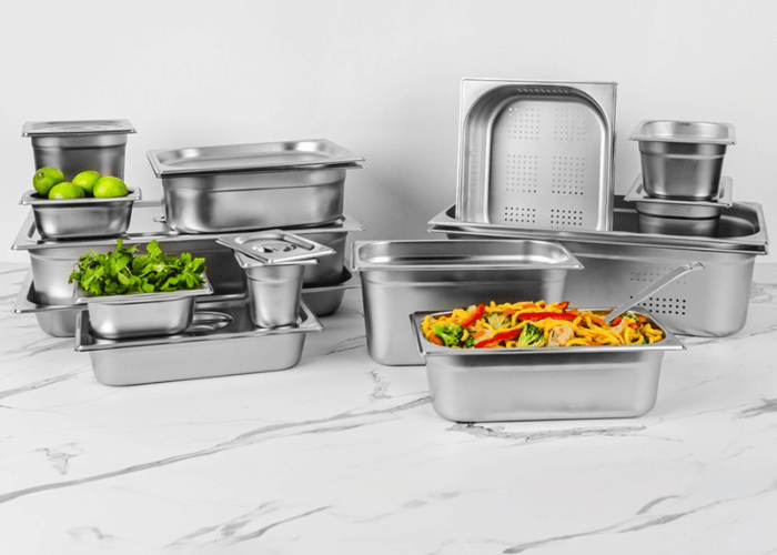 Commercial stainless steel food pans