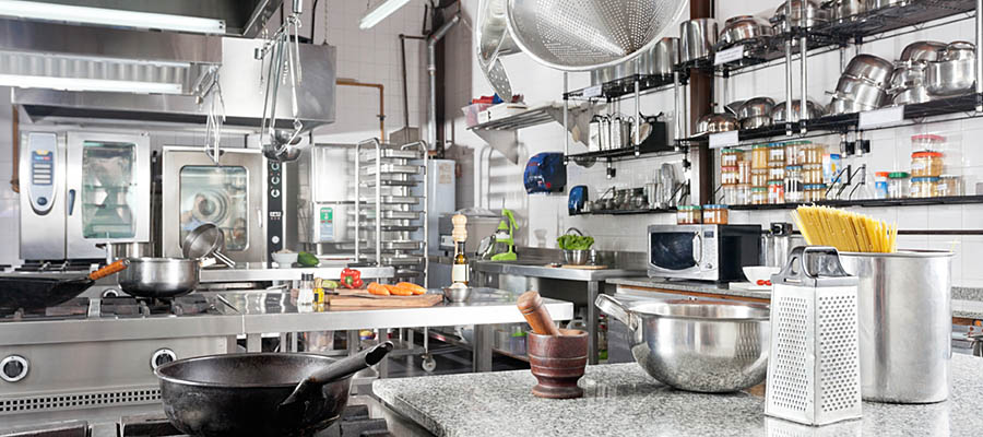 Supplies for clean commercial kitchen