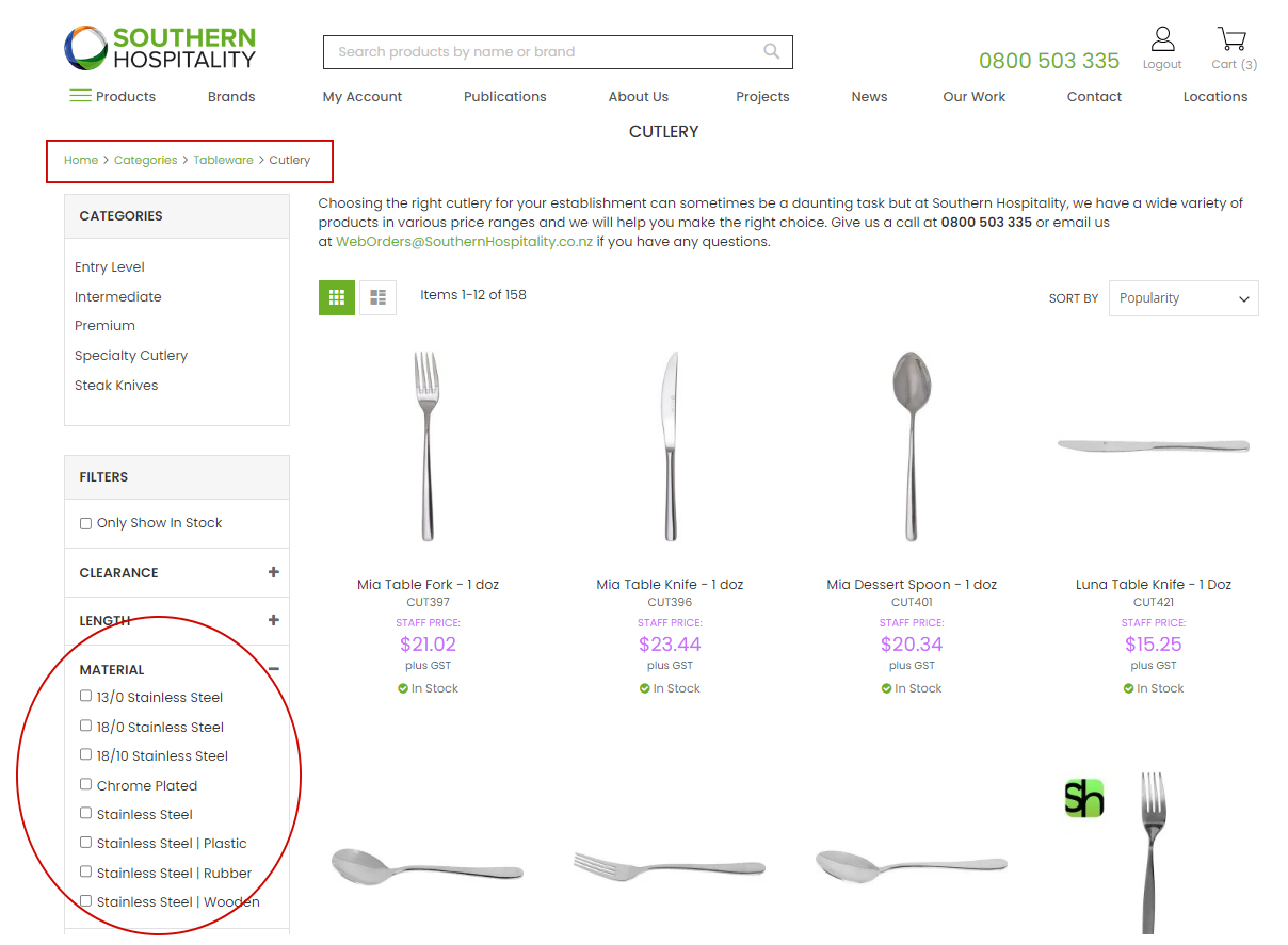 selecting cutlery stainless steel