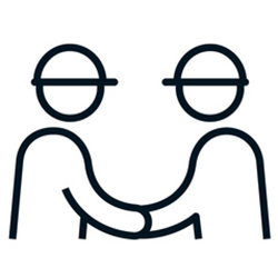 line drawing men shaking hands