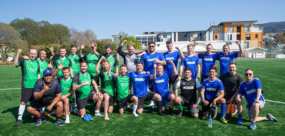 Football team green vs blue southern hospitality