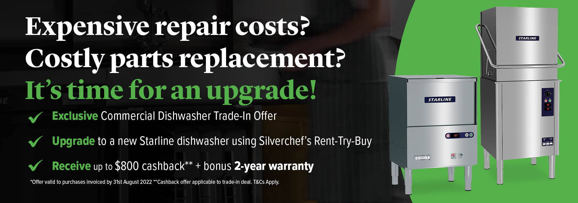 dishwasher trade in deal with silverchef and washtech