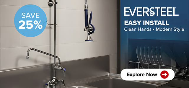 T&S Eversteel EasyInstall Pre Rinse Wall Mount with Faucet